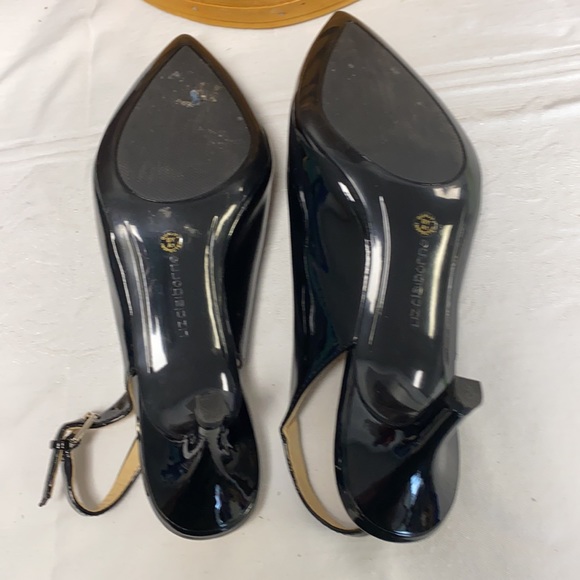 Black Patent Leather Heels Shoes Slingback Size 7 - Picture 6 of 6